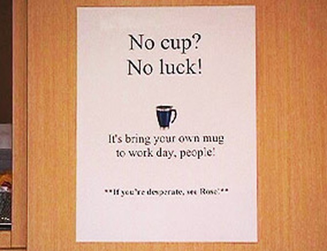 Harpo employees use 1,600 cups a day.