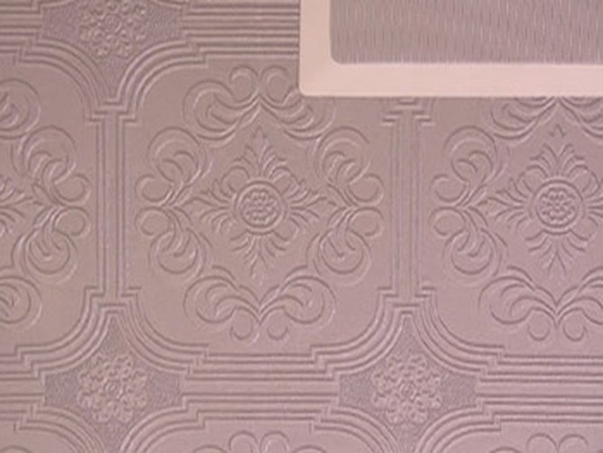 Paper simulates a tin ceiling.