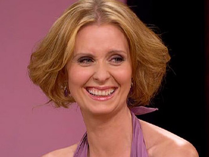 Cynthia Nixon talks about her relationship with a woman.