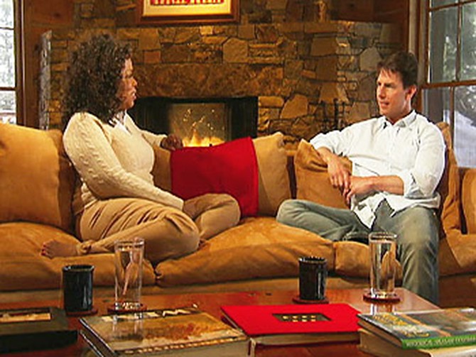 Oprah and Tom Cruise talk in his Telluride, Colorado, home.