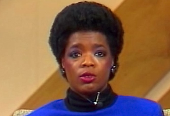 Oprah has a jheri curl.