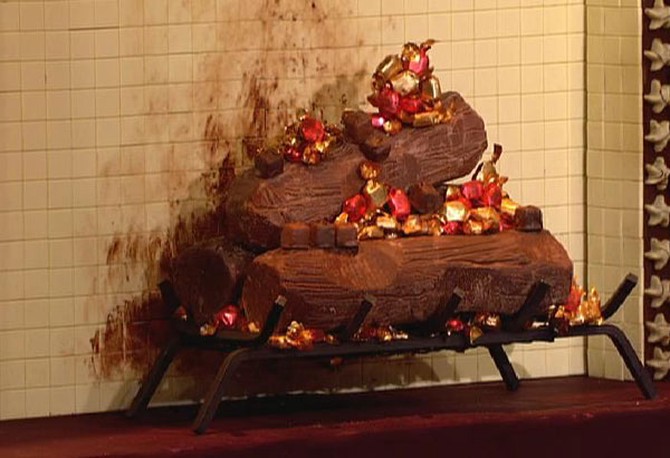 Oprah's chocolate fireplace