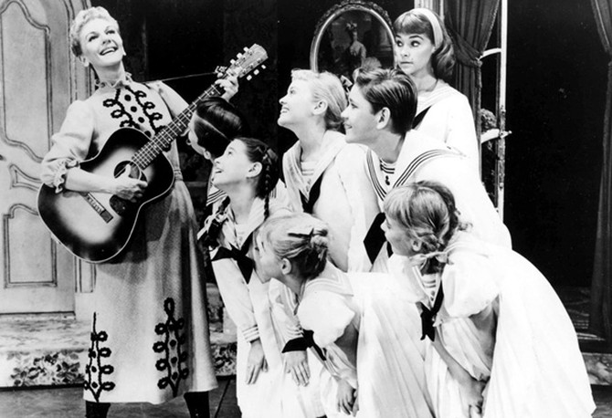 Mary Martin and children in the Broadway production of The Sound of Music