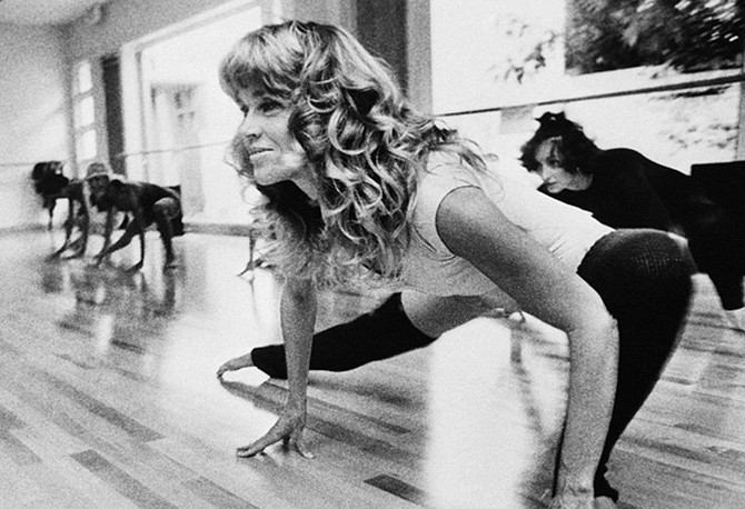 Jane Fonda exercising in the 1980s