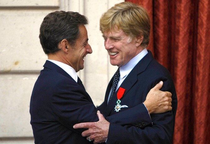 Robert Redford and President Nicolas Sarkozy