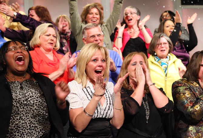 Excited audience members at Oprah's Ultimate Favorite Things, Part 2