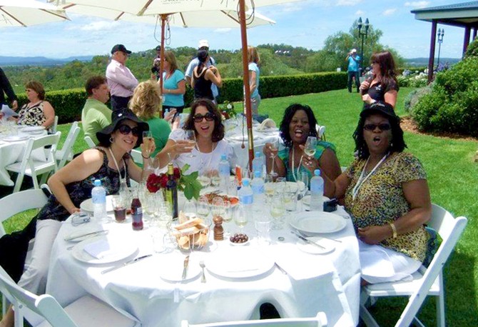 Oprah's Ultimate Viewers enjoy a wine tasting lunch at Audrey Wilkinson Wines.
