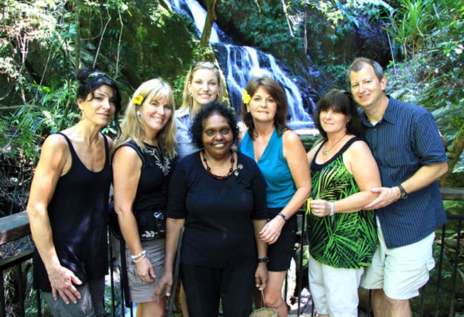 Oprah's Ultimate Viewers at the Wawu-karrba waterfall.