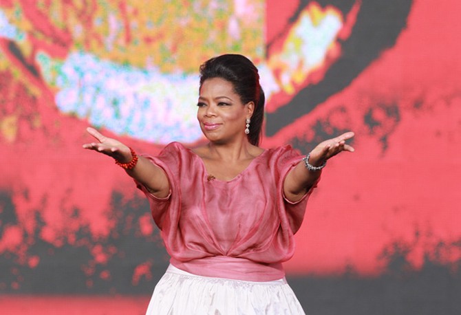 Oprah on stage at the Sydney Opera House
