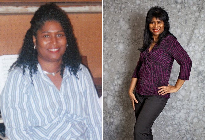 Debra, before and after losing weight