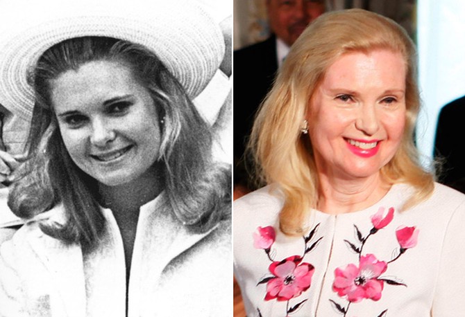 Tricia Nixon Cox in 1969 and 2010