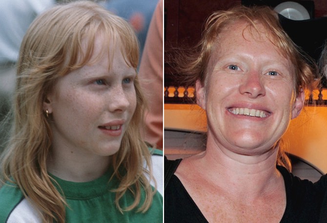 Amy Carter Wentzel in 1979 and 2008