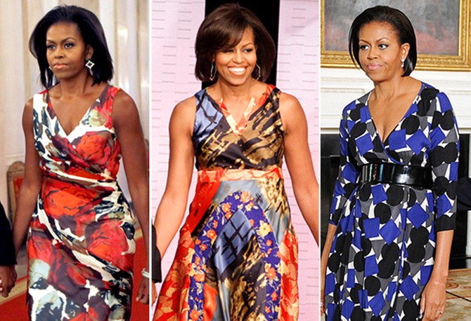 Michelle Obama's style - patterned dresses