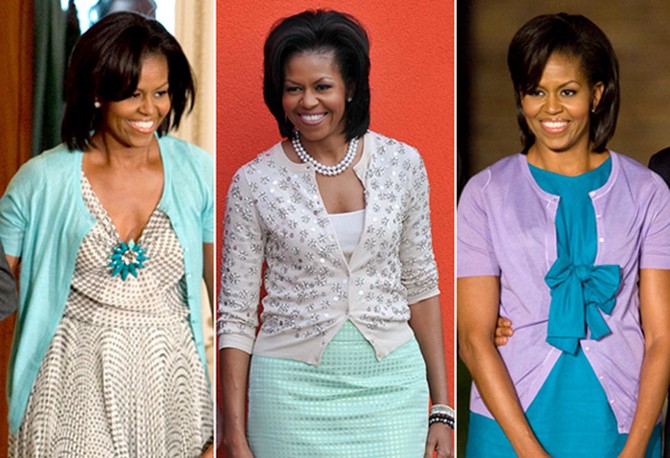 Michelle Obama's style - casual cardigans