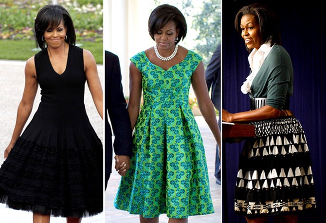 Michelle Obama's style - full skirts