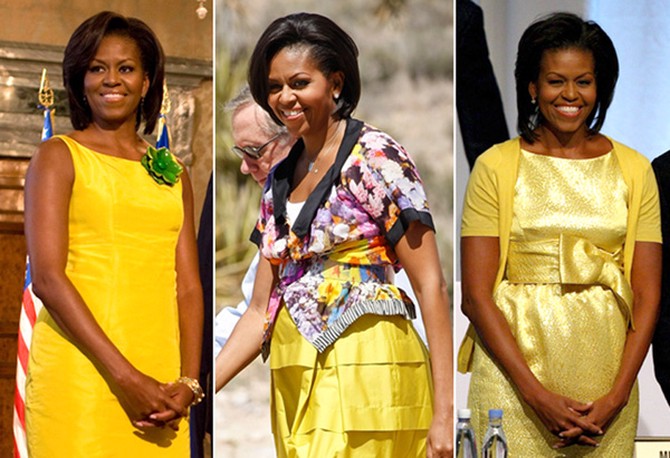 Michelle Obama's style - lots of yellow