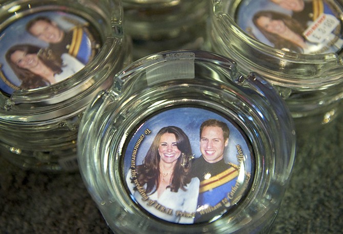 Royal wedding commemorative ashtray