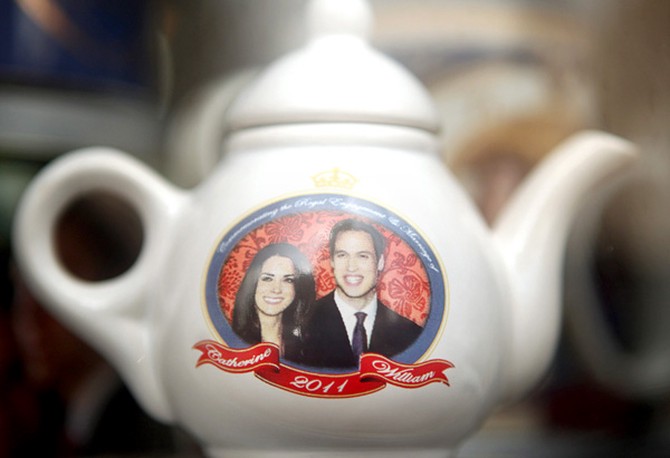 A royal wedding commemorative teapot