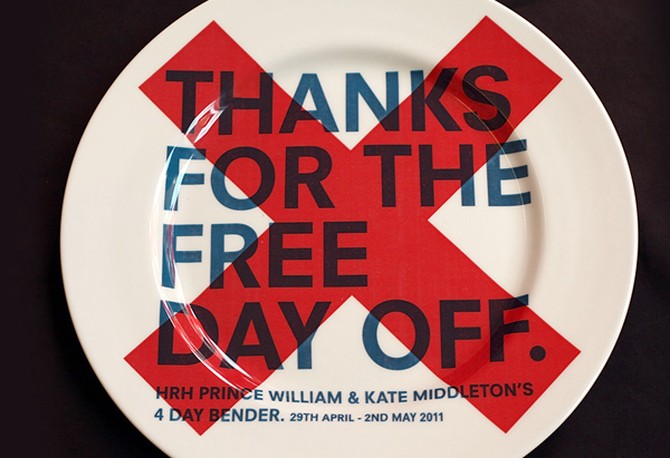 "Thanks for the Free Day Off" plate