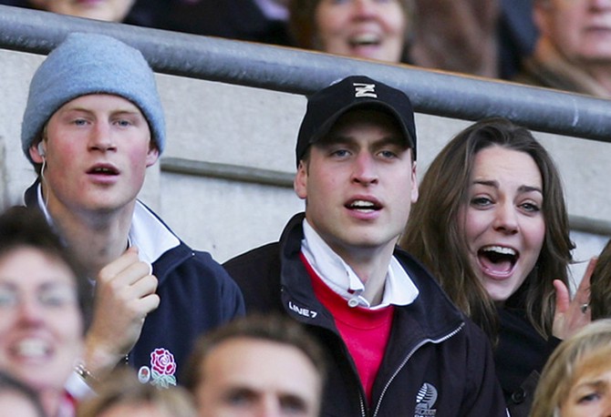 William and Kate root for England rugby