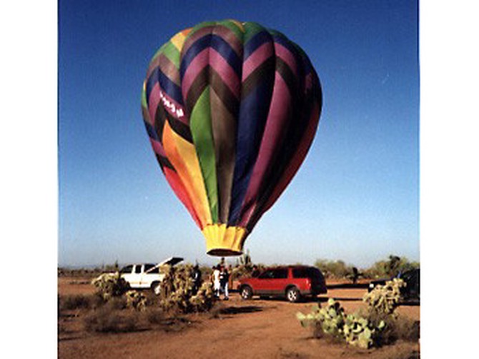 Crew and a hot air balloon
