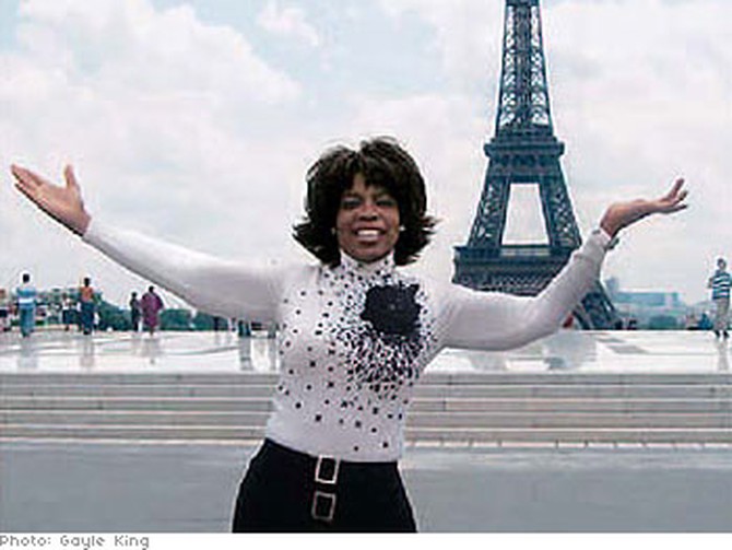 Oprah in front of the Eiffel Tower, Paris