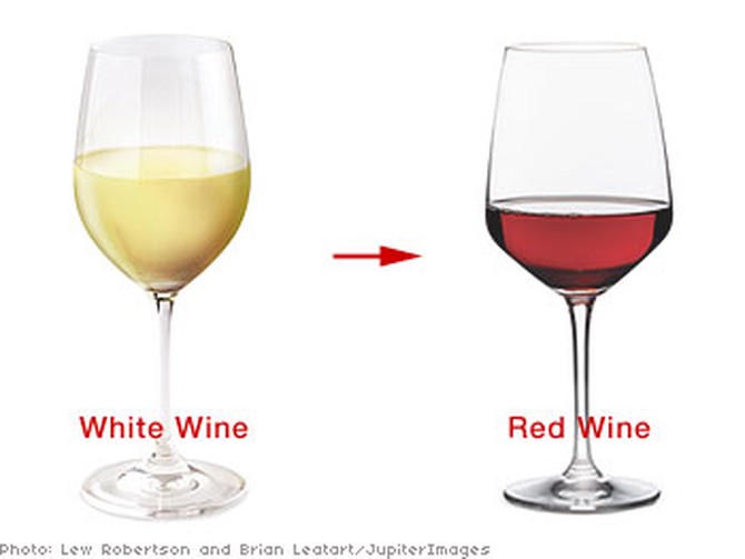 White wine and red wine