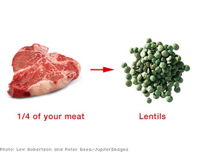 Meat and lentils