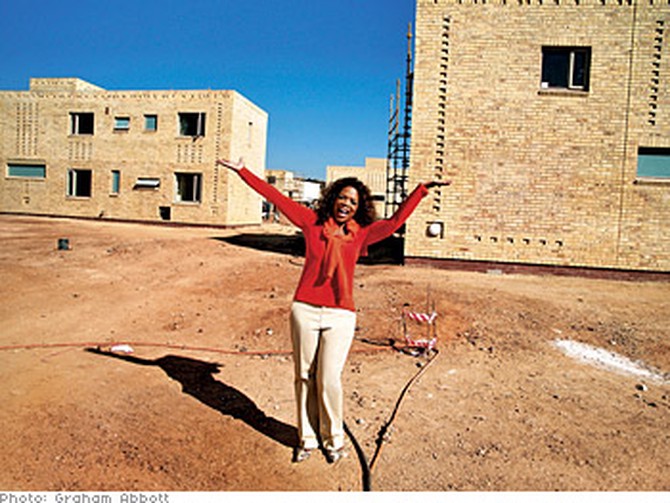 Oprah's dream is realized with the construction of her school for girls in South Africa.